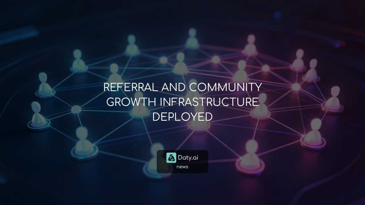 REFERRAL AND COMMUNITY GROWTH INFRASTRUCTURE DEPLOYED